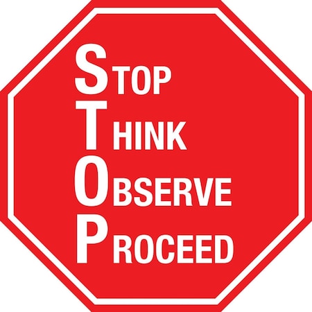 5S SUPPLIES Stop Sign - S.T.O.P. 32in Diameter Non Slip Floor Sign FS-STOPABV-32